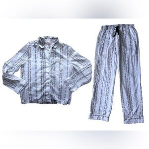 Victoria secret pj set pajama letter pattern white black